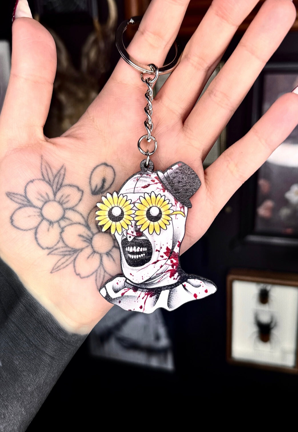 Art the Clown Wooden Keyring