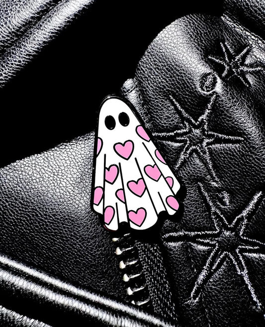 Heart Ghost Enamel Pin